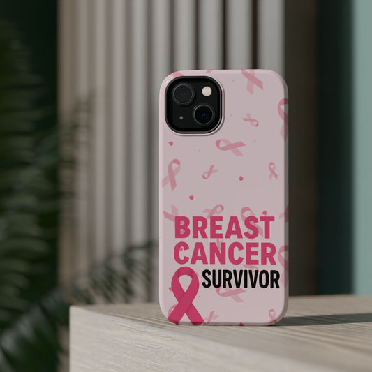 Breast Cancer Survivor Magnetic Phone Case, Impact-Resistant, Pink Ribbon for Iphone