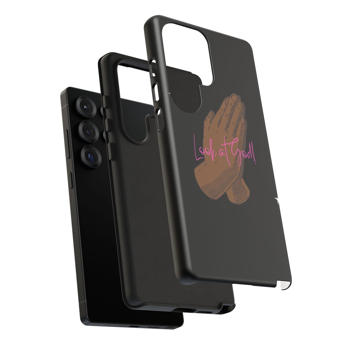 Phone Cases - 'Look at God' Praying Hands Religious Design Tough Case for Samsung