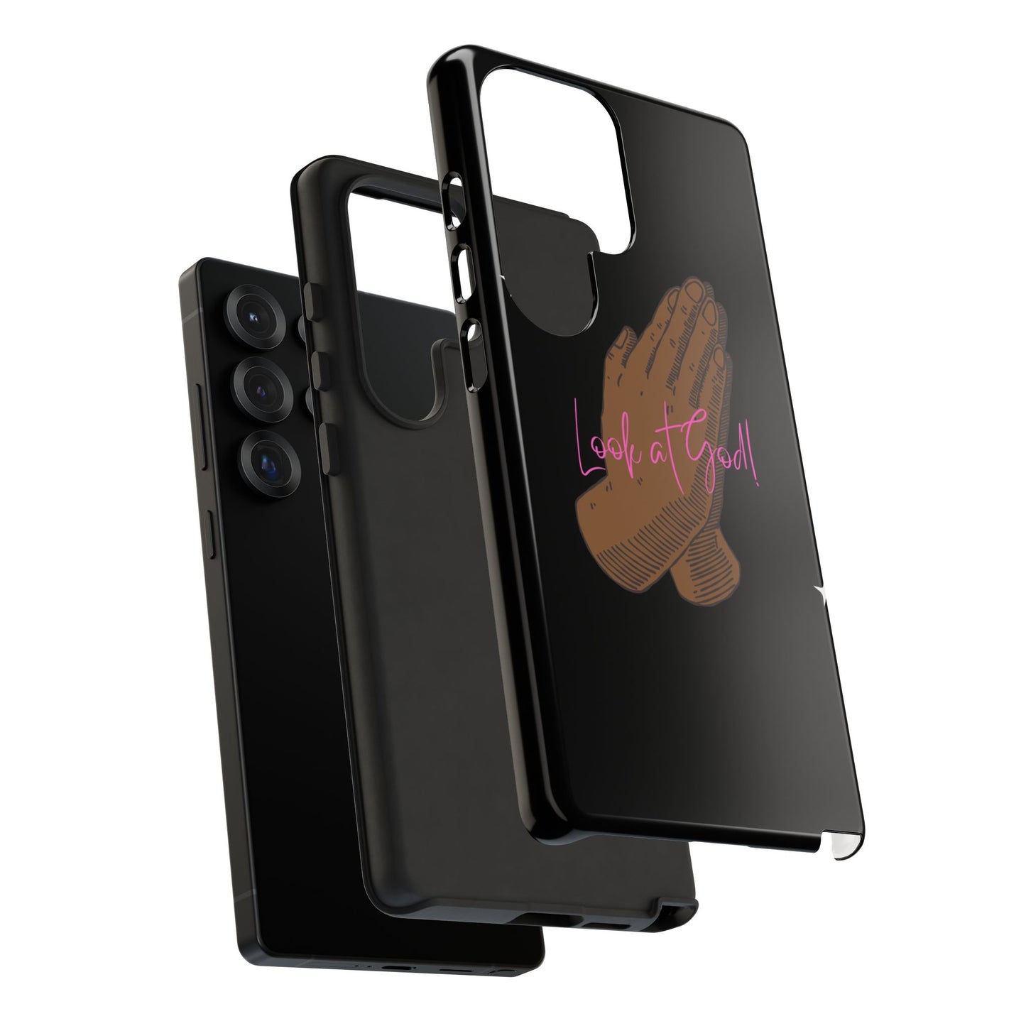 Phone Cases - 'Look at God' Praying Hands Religious Design Tough Case for Samsung