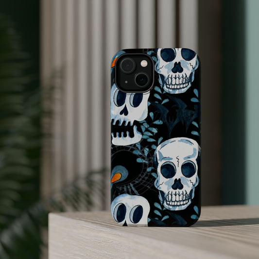 Phone Case - Skull Magnetic Impact-Resistant Case - Halloween - FREE Shipping for Iphone