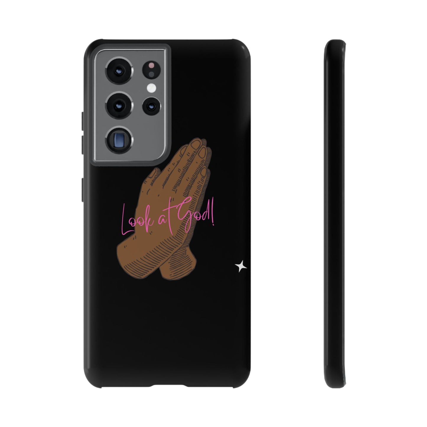Phone Cases - 'Look at God' Praying Hands Religious Design Tough Case for Samsung
