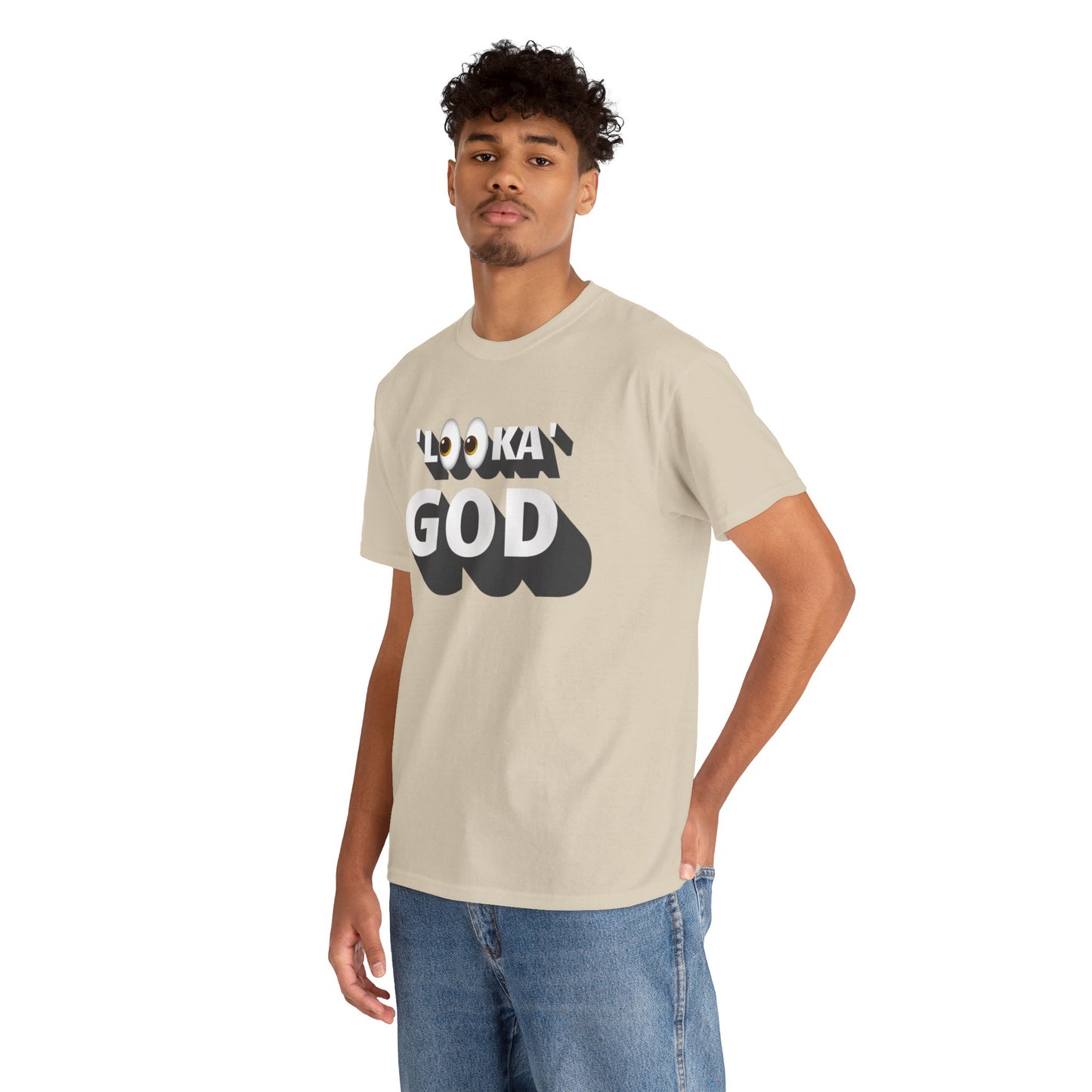 "Looka God" Unisex Cotton Tee - Stylish Faith Statement