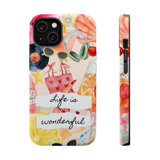 Life is Wonderful, Stylish Phone Cover, Cute Phone Accessory, Gift for Her, Summer Vibe Phone Case