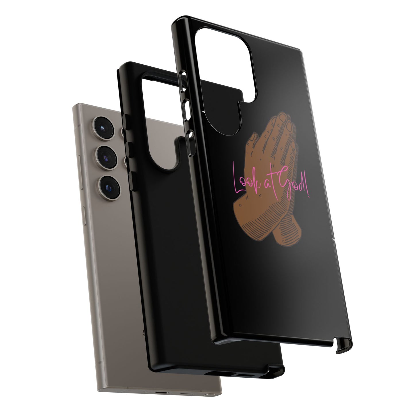 Phone Cases - 'Look at God' Praying Hands Religious Design Tough Case for Samsung