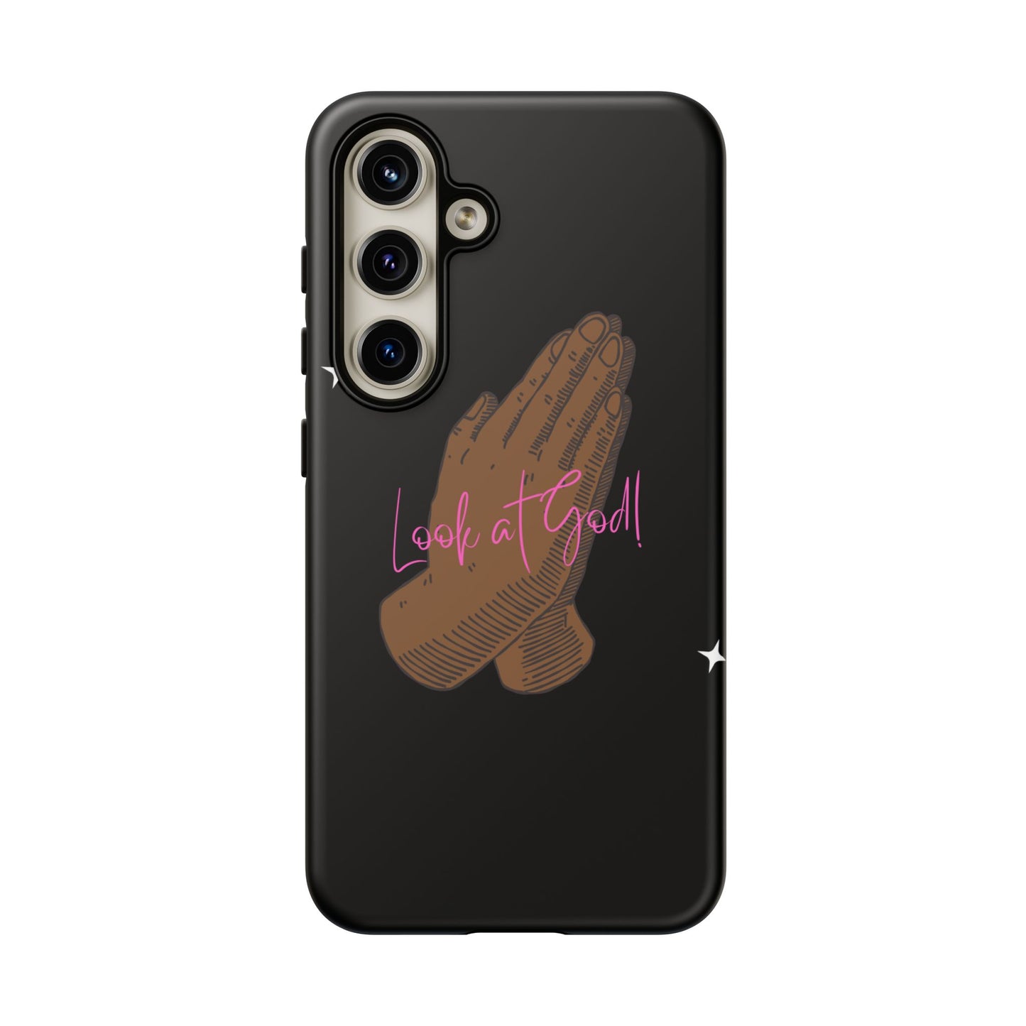 Phone Cases - 'Look at God' Praying Hands Religious Design Tough Case for Samsung