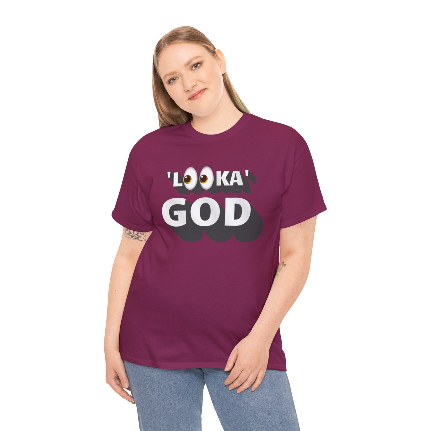 "Looka God" Unisex Cotton Tee - Stylish Faith Statement