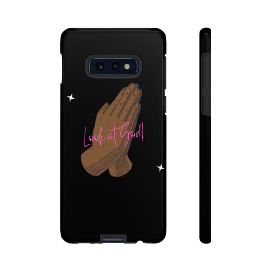 Phone Cases - 'Look at God' Praying Hands Religious Design Tough Case for Samsung