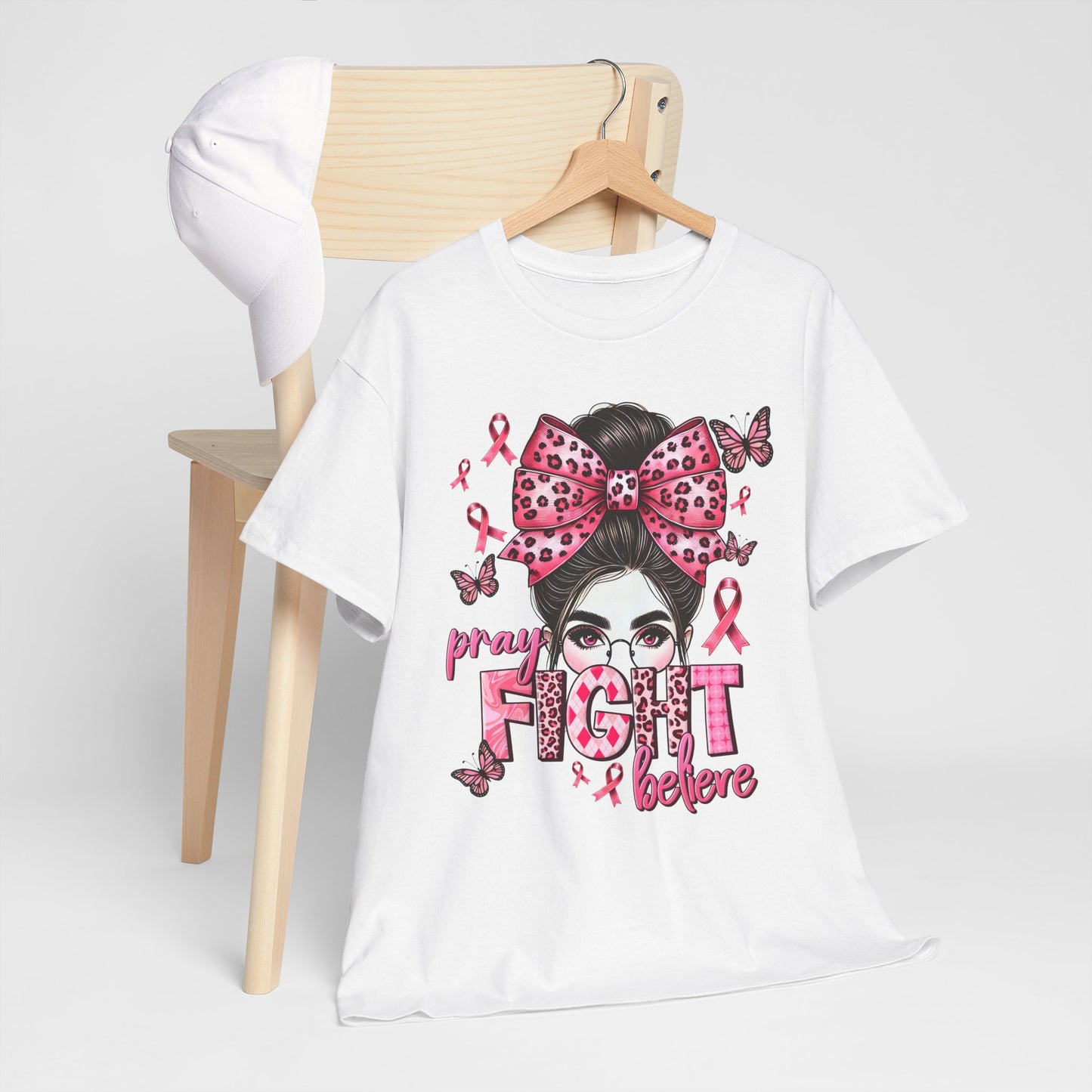 Pray Fight Believe Breast Cancer Awareness Tee