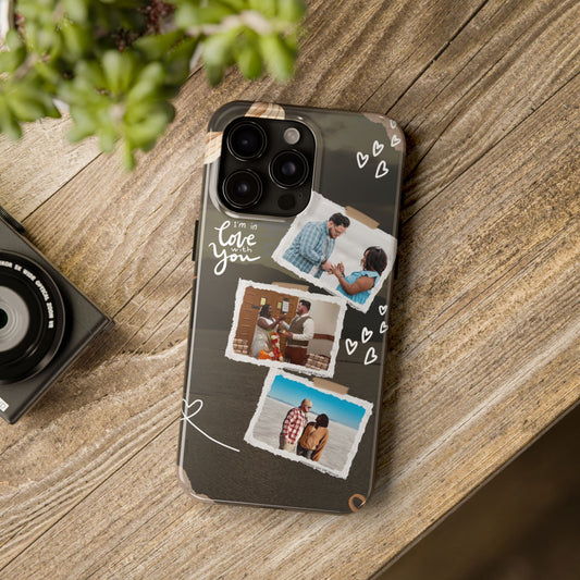 Personalized I'm in love with you Custom 3 Photo Tough Phone Case for Iphone