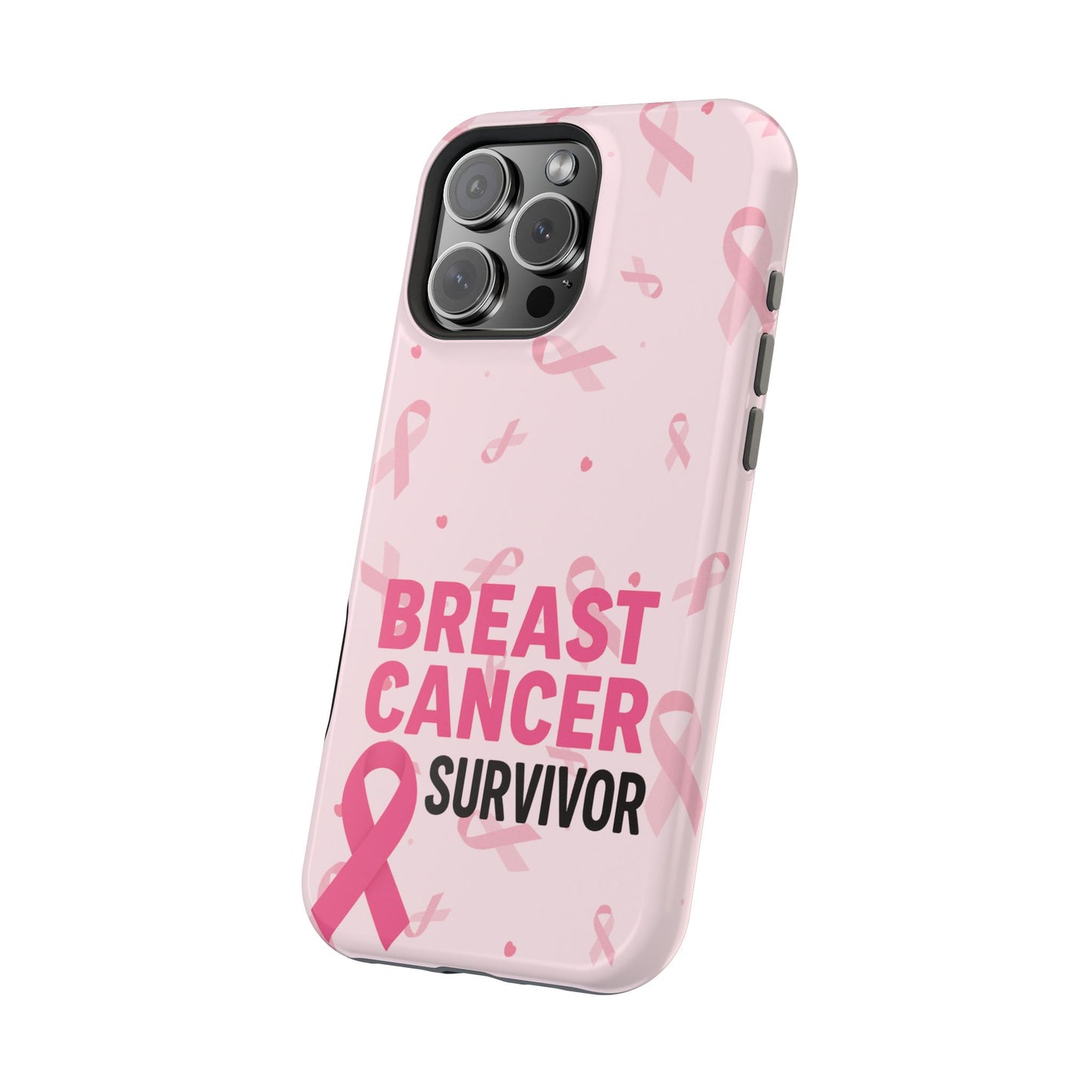 Breast Cancer Survivor Magnetic Phone Case, Impact-Resistant, Pink Ribbon for Iphone