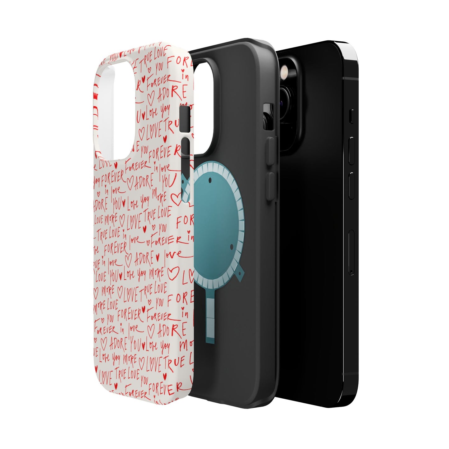Love Hearts MAGNETIC Tough Case for iPhone,  Cute Heart Design, Adore You Case, True Love Protection