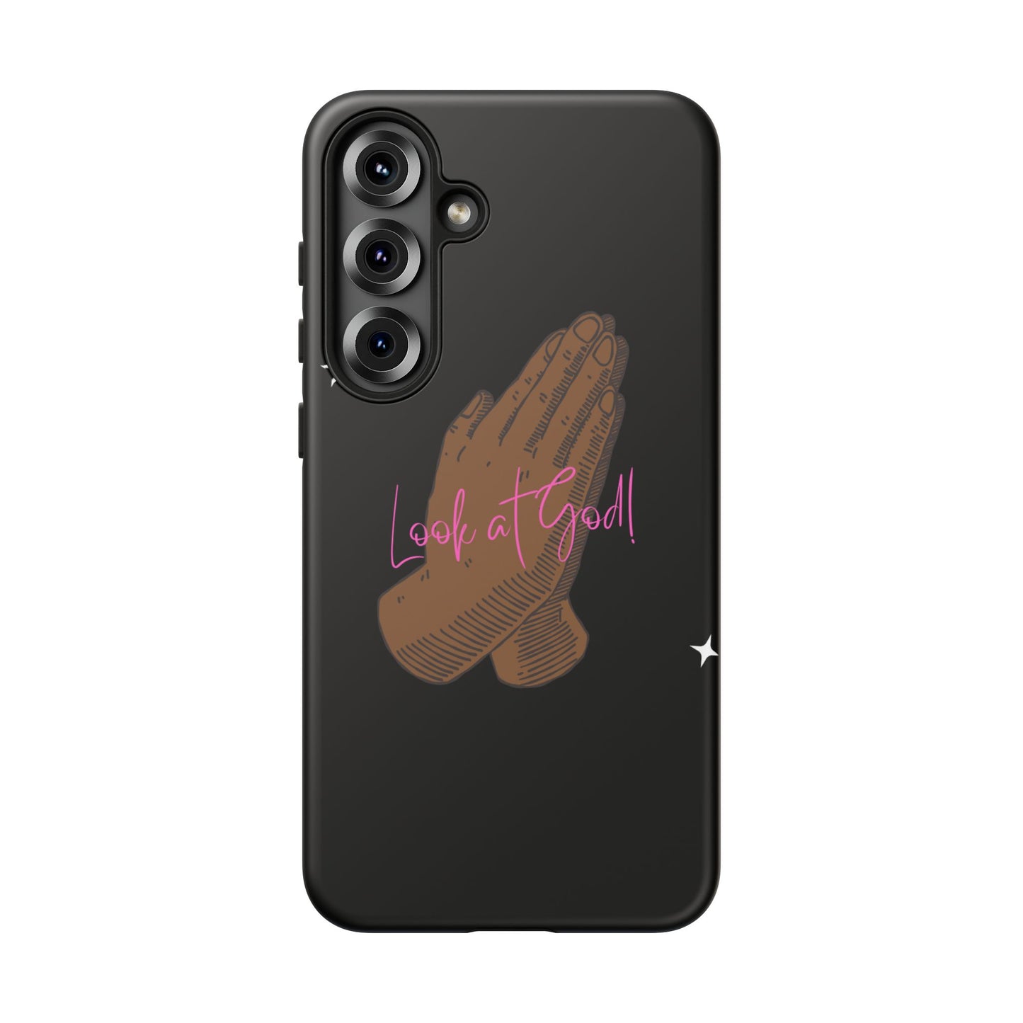 Phone Cases - 'Look at God' Praying Hands Religious Design Tough Case for Samsung