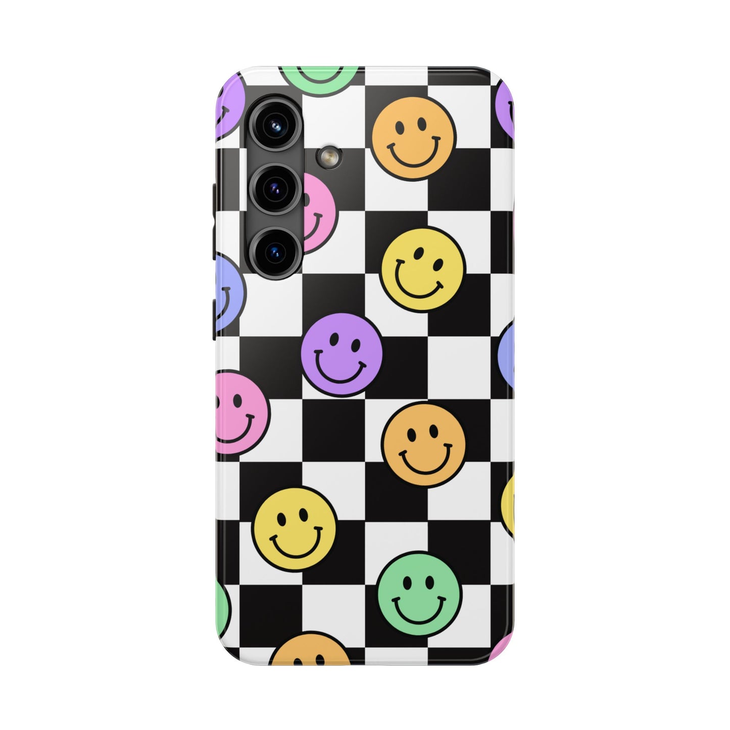 Colorful Smiley Face Phone Case, Durable Phone Cover, Fun Tech Accessories, Great for Gifts, Birthday, Holiday