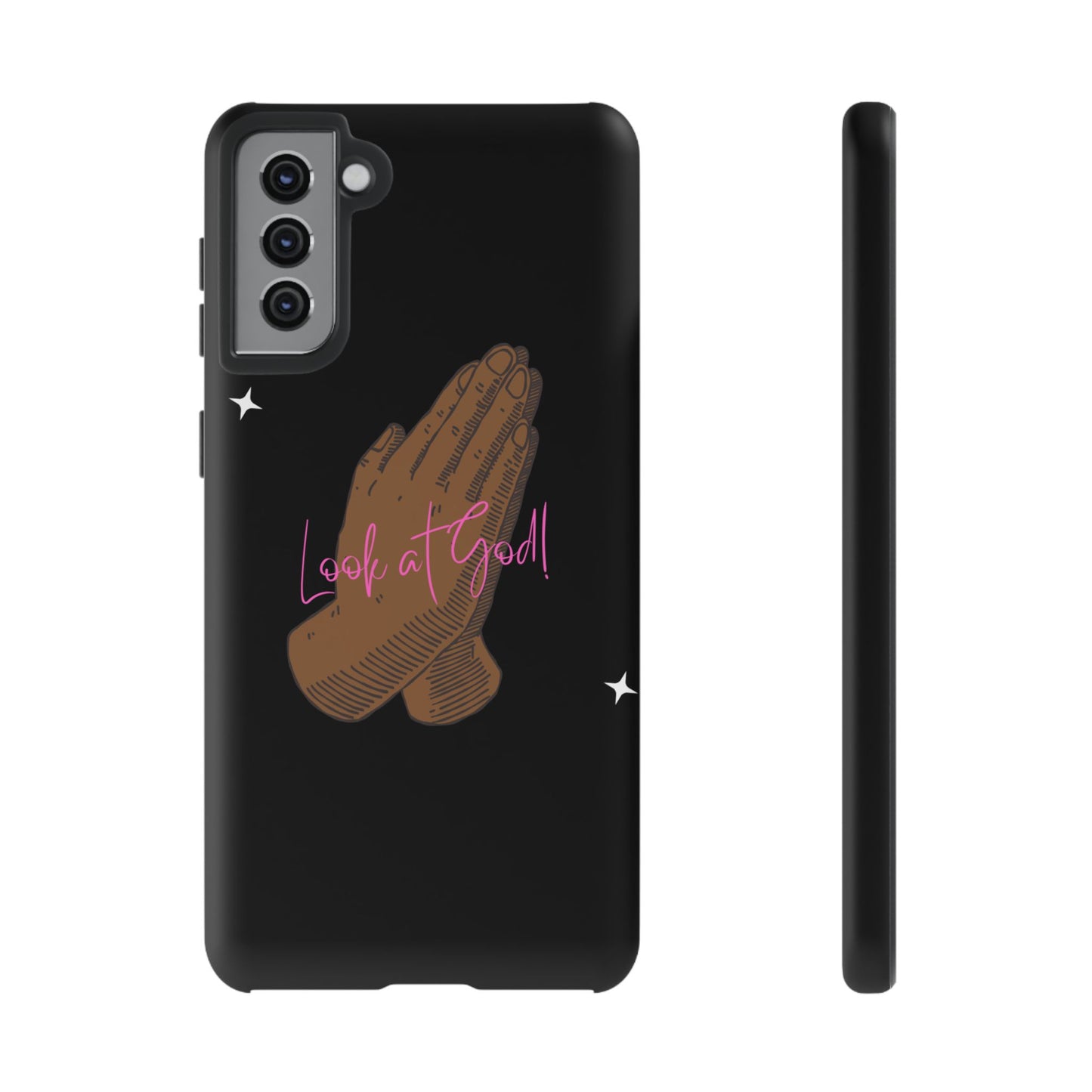 Phone Cases - 'Look at God' Praying Hands Religious Design Tough Case for Samsung