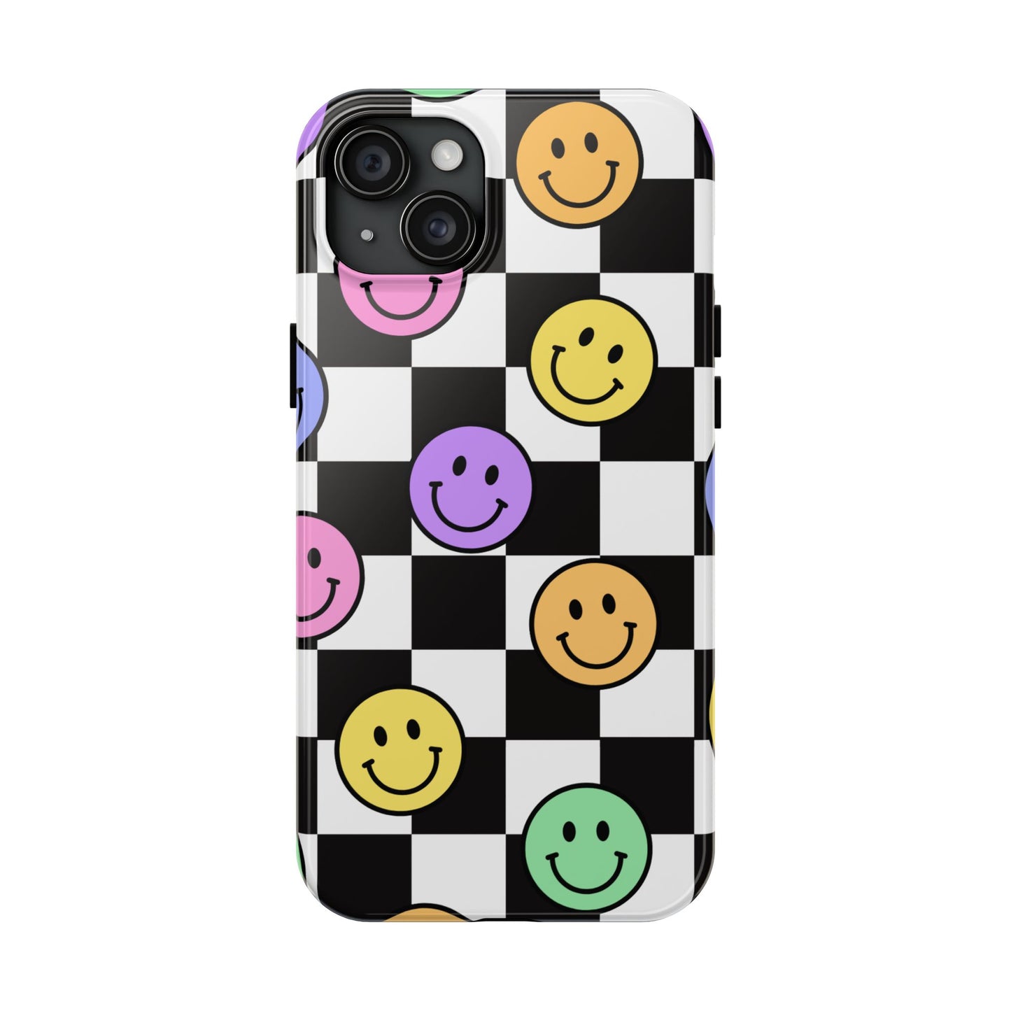 Colorful Smiley Face Phone Case, Durable Phone Cover, Fun Tech Accessories, Great for Gifts, Birthday, Holiday