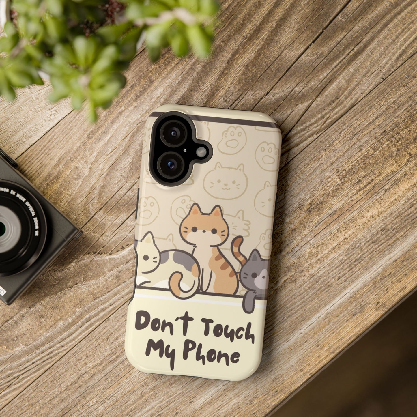 Cute Cat Tough MAGNETIC Phone Case - Don’t Touch My Phone!