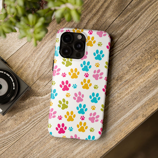 Colorful Pet Paw Print Tough Phone Case for Dog Loves for Iphone