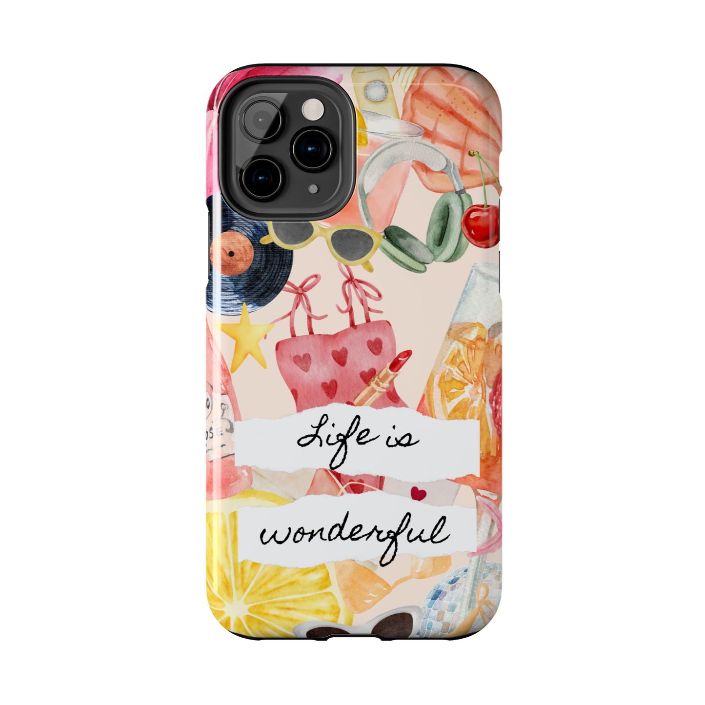 Life is Wonderful, Stylish Phone Cover, Cute Phone Accessory, Gift for Her, Summer Vibe Phone Case