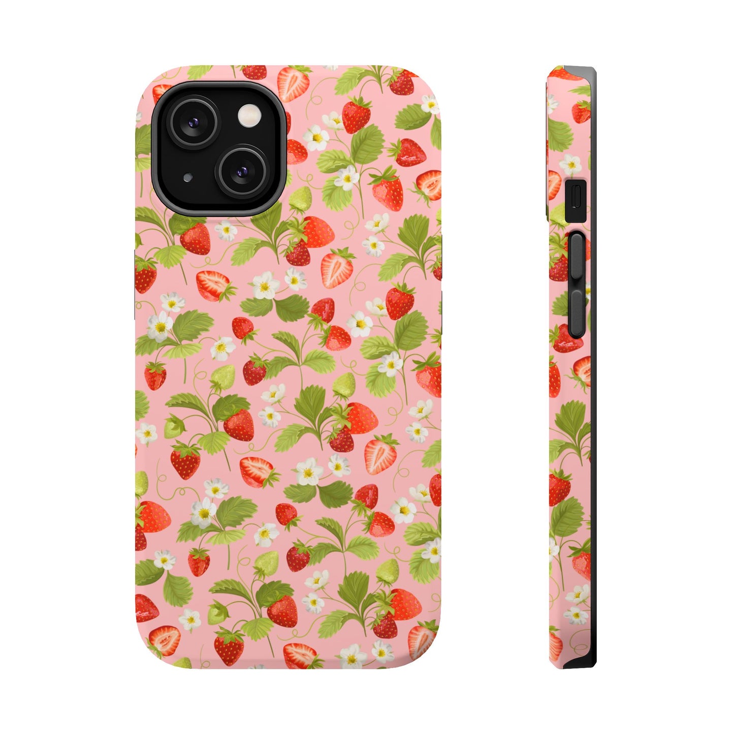 Strawberry Pattern Magnetic Phone Case, Fruit Lover’s Accessory, Cute Gift, Summer Vibe, Phone Protection
