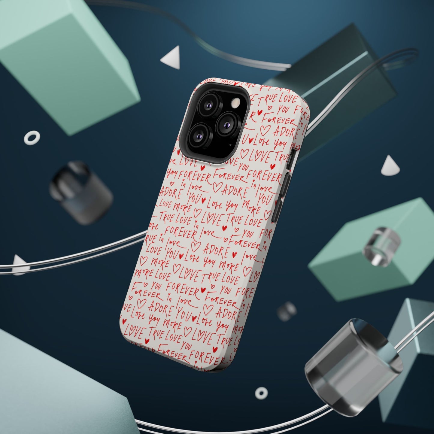 Love Hearts MAGNETIC Tough Case for iPhone,  Cute Heart Design, Adore You Case, True Love Protection