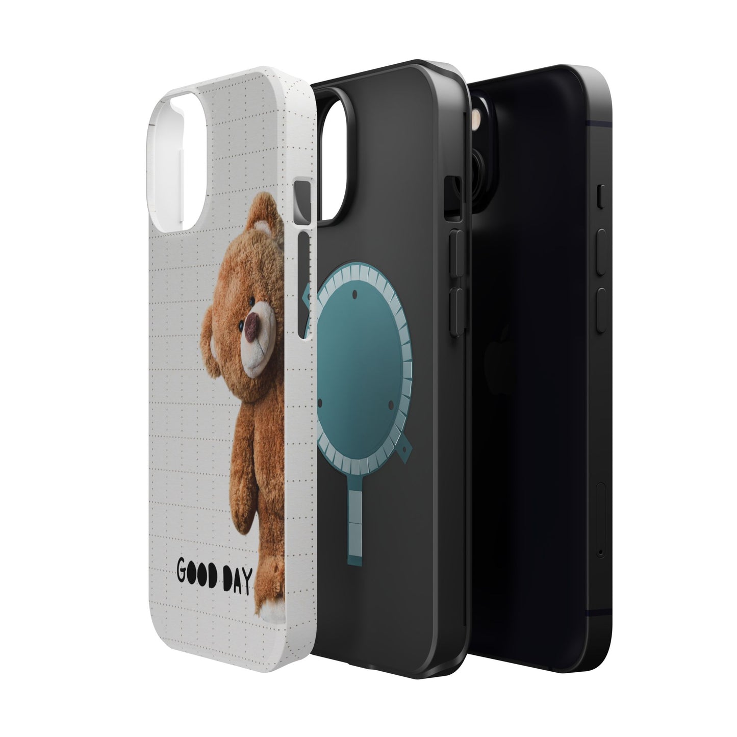 Good Day Teddy Bear MAGNETIC Phone Cases, Cute, Gift for Friends, Teddy Bear Lover's Case