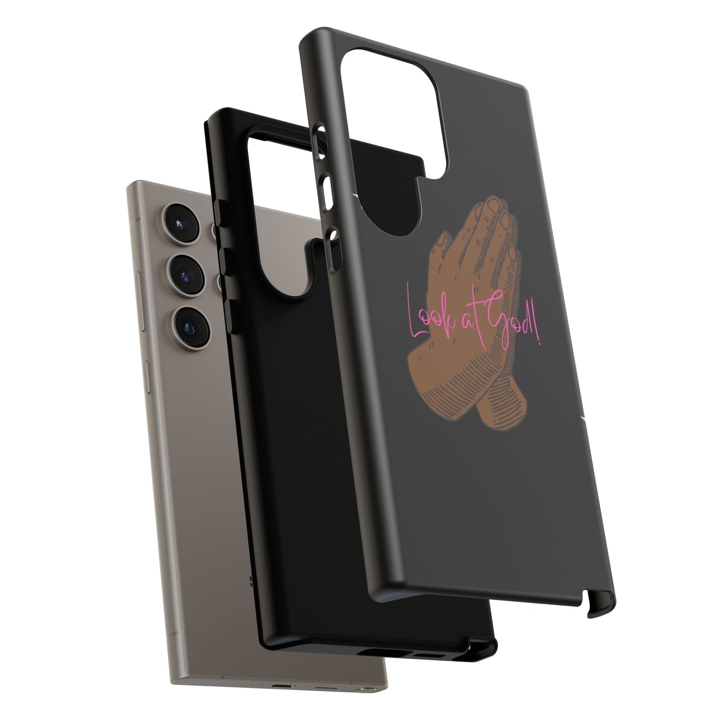 Phone Cases - 'Look at God' Praying Hands Religious Design Tough Case for Samsung