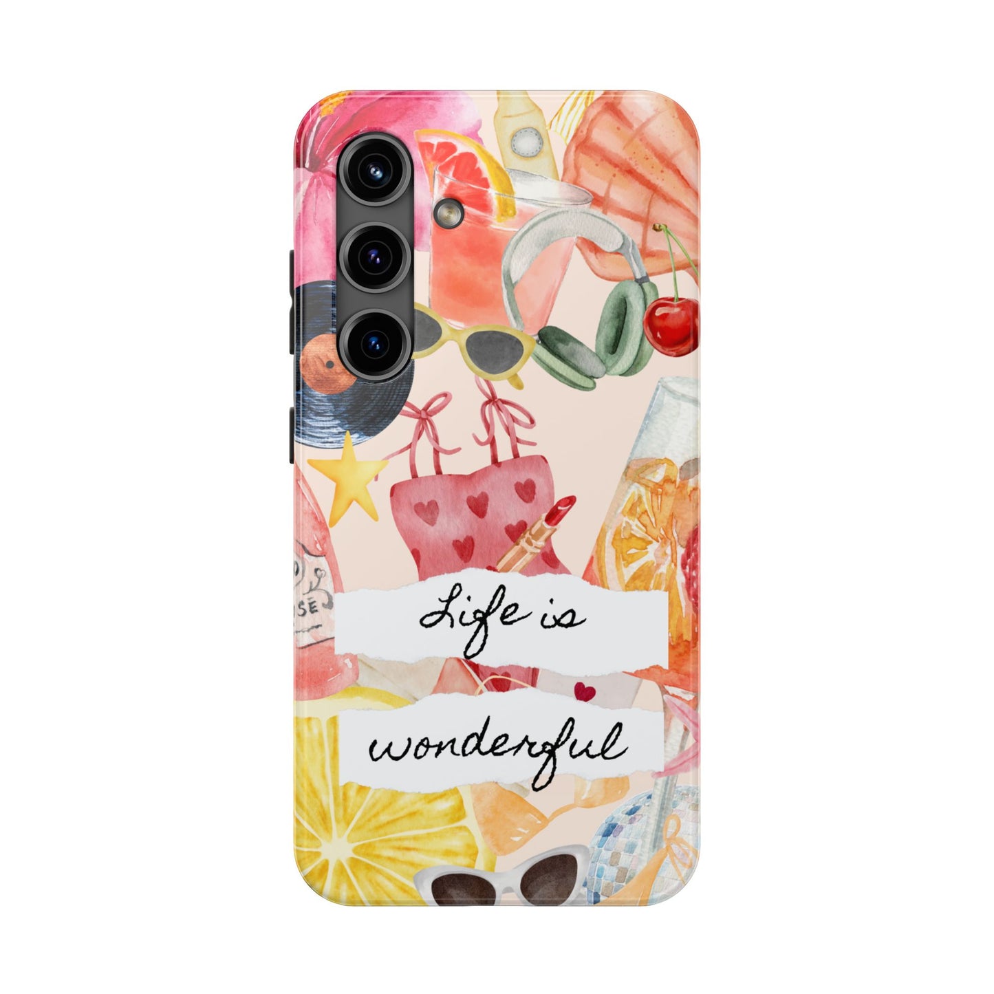 Life is Wonderful, Stylish Phone Cover, Cute Phone Accessory, Gift for Her, Summer Vibe Phone Case