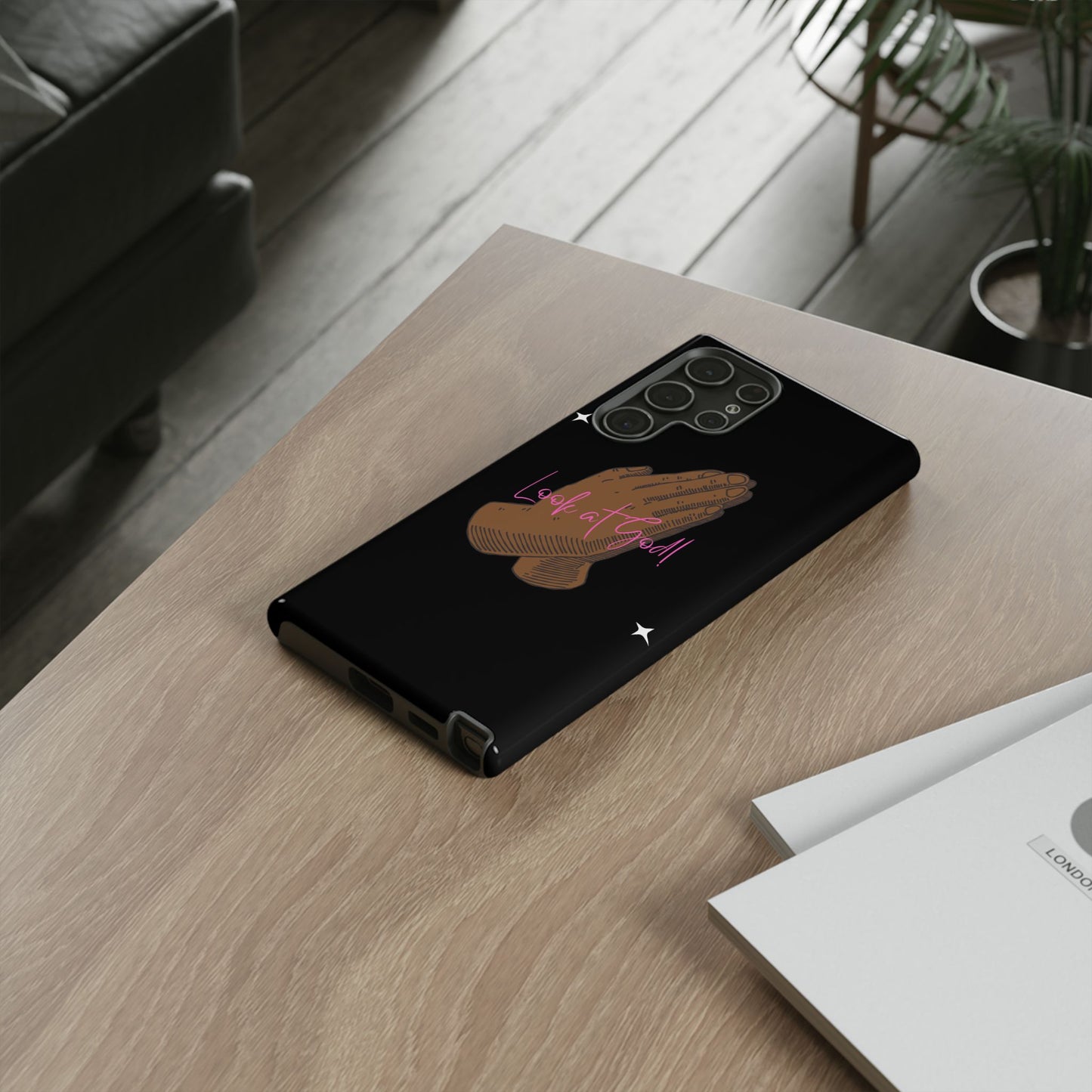 Phone Cases - 'Look at God' Praying Hands Religious Design Tough Case for Samsung