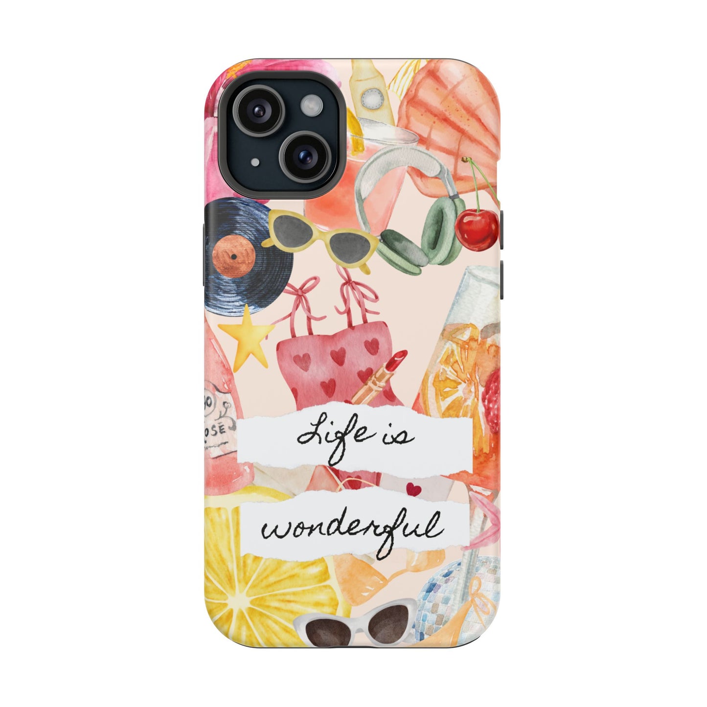 Life is Wonderful, Stylish Phone Cover, Cute Phone Accessory, Gift for Her, Summer Vibe Phone Case