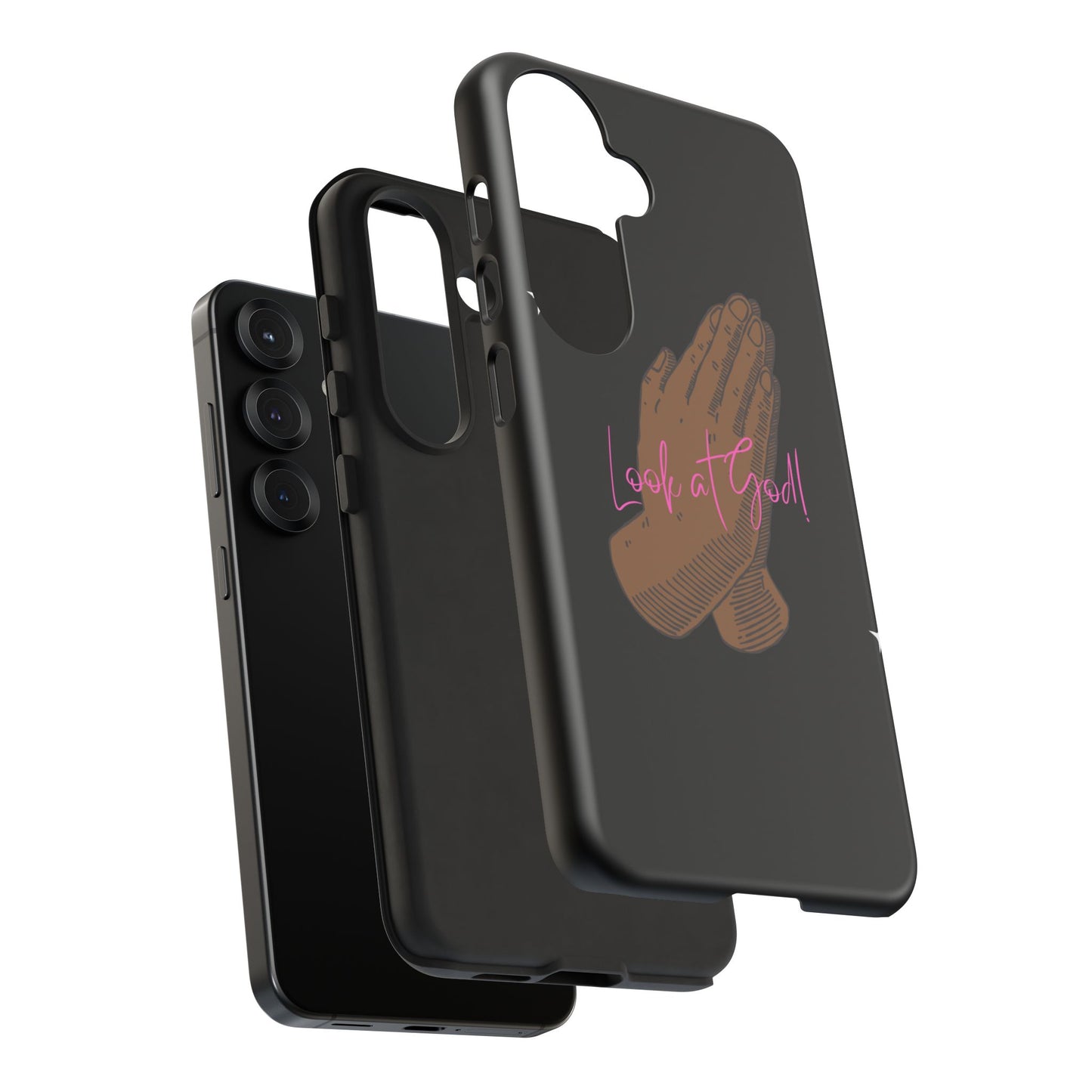 Phone Cases - 'Look at God' Praying Hands Religious Design Tough Case for Samsung
