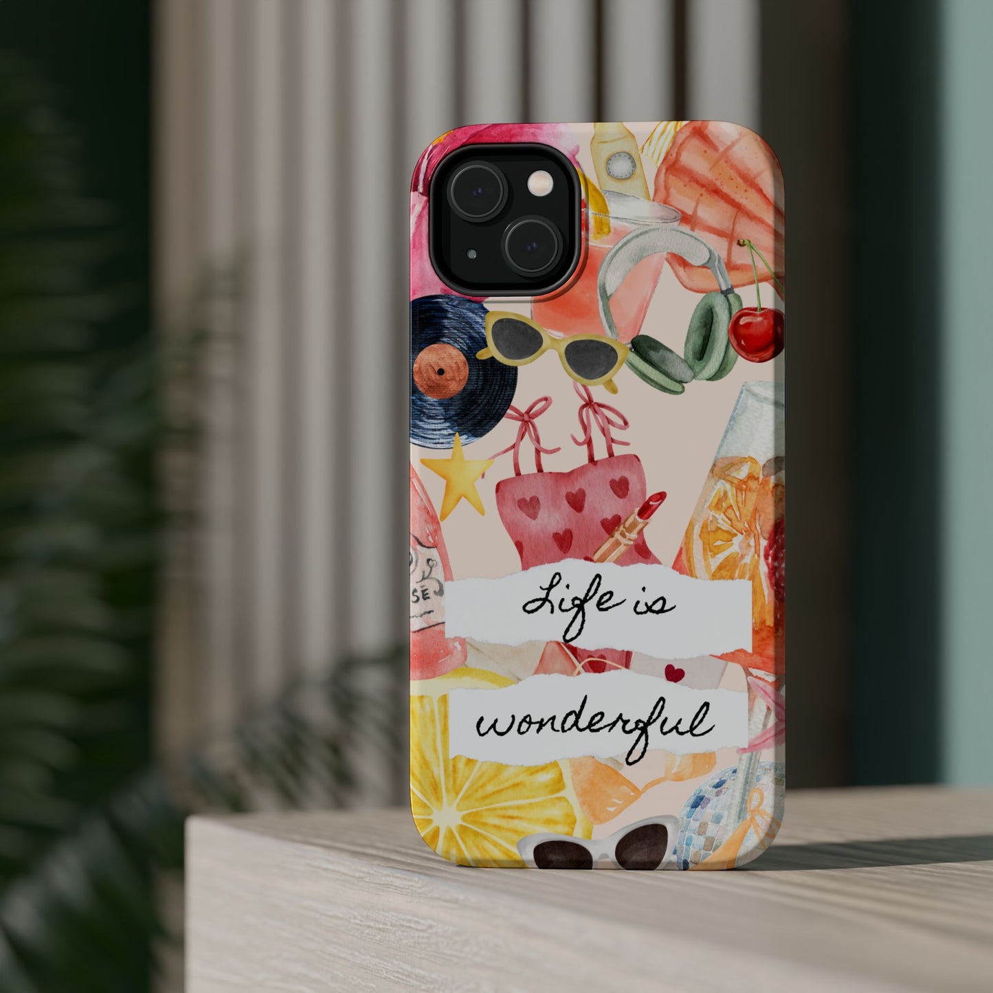 Life is Wonderful, Stylish Phone Cover, Cute Phone Accessory, Gift for Her, Summer Vibe Phone Case