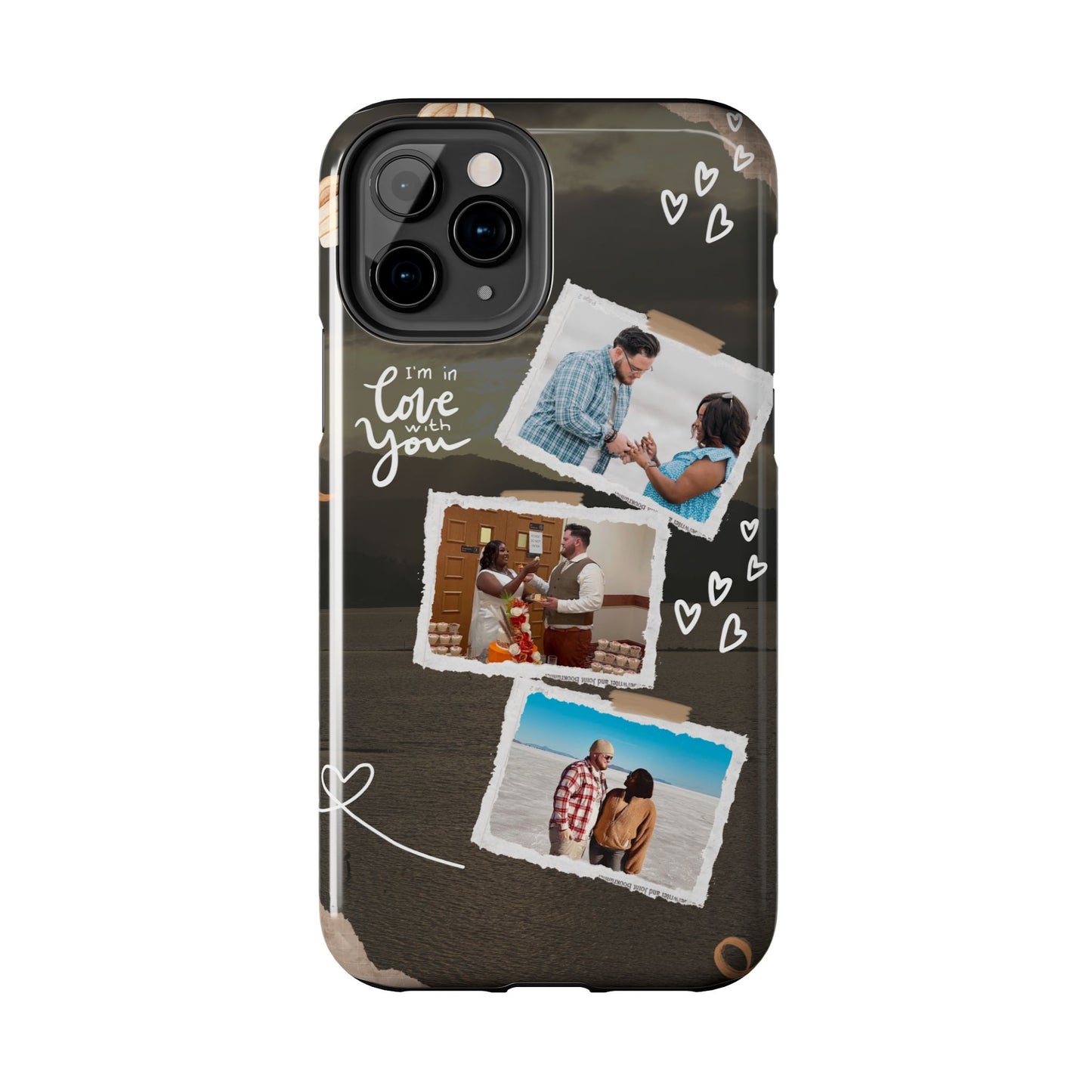 Personalized I'm in love with you Custom 3 Photo Tough Phone Case for Iphone