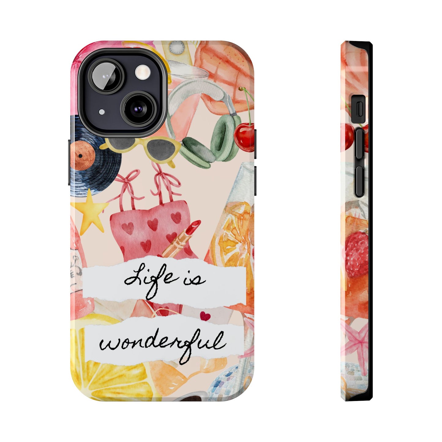 Life is Wonderful, Stylish Phone Cover, Cute Phone Accessory, Gift for Her, Summer Vibe Phone Case