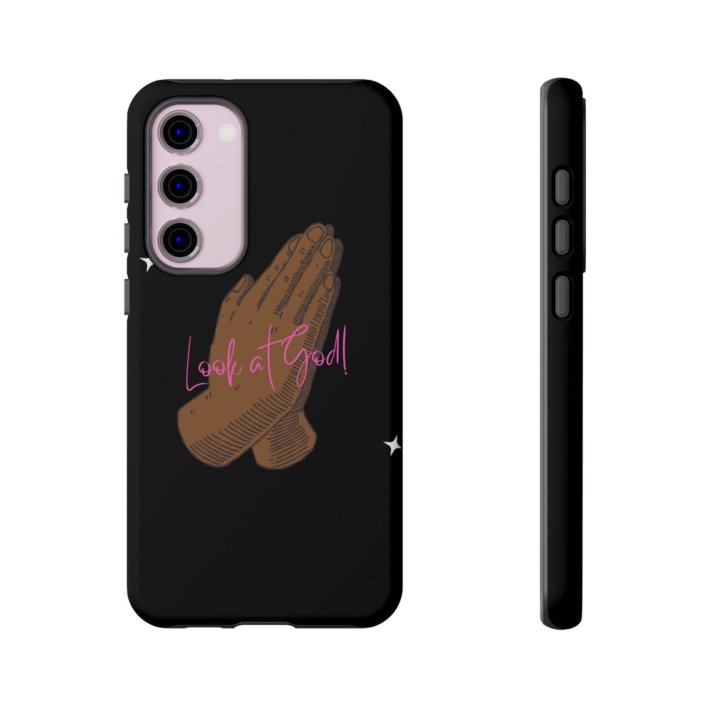 Phone Cases - 'Look at God' Praying Hands Religious Design Tough Case for Samsung