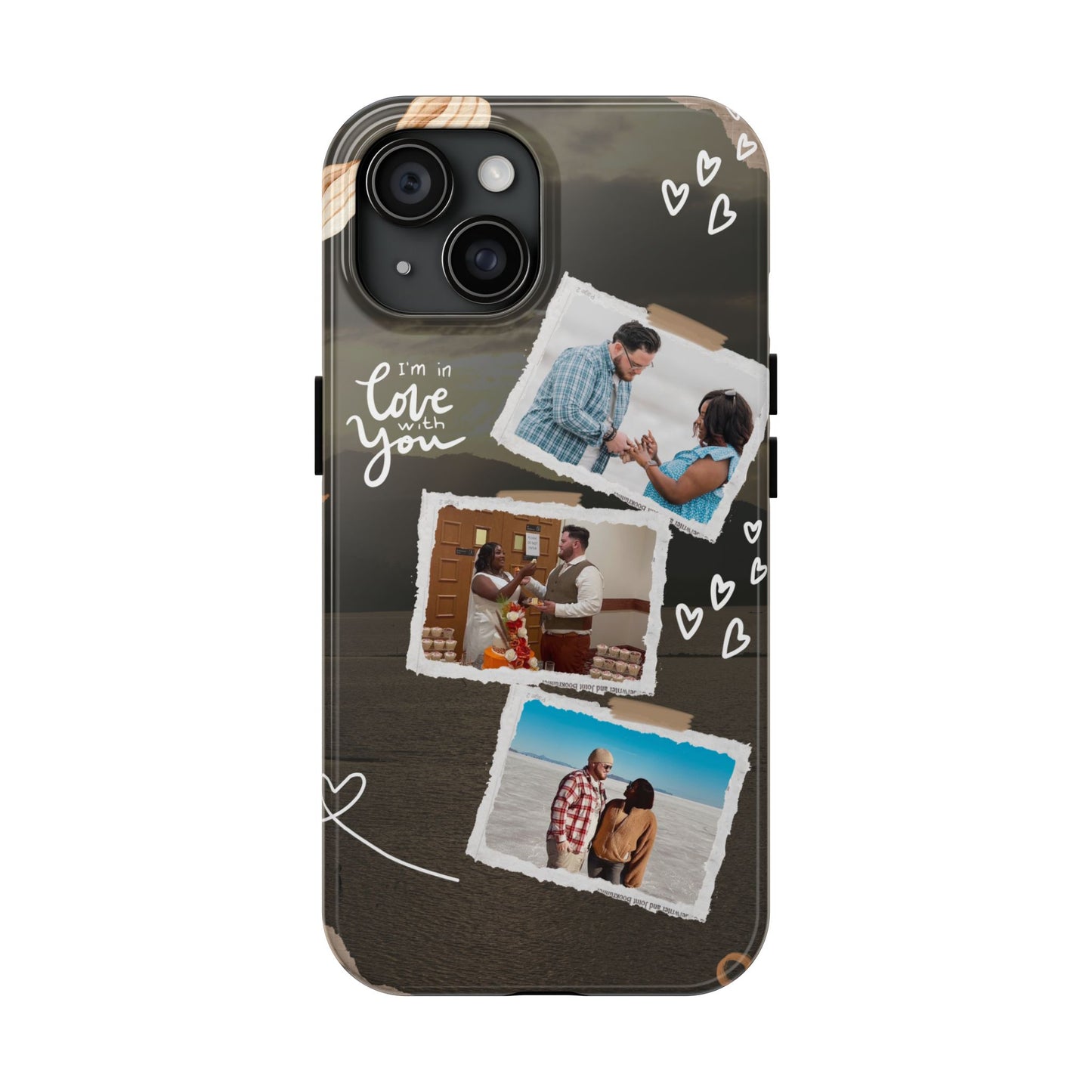 Personalized I'm in love with you Custom 3 Photo Tough Phone Case for Iphone