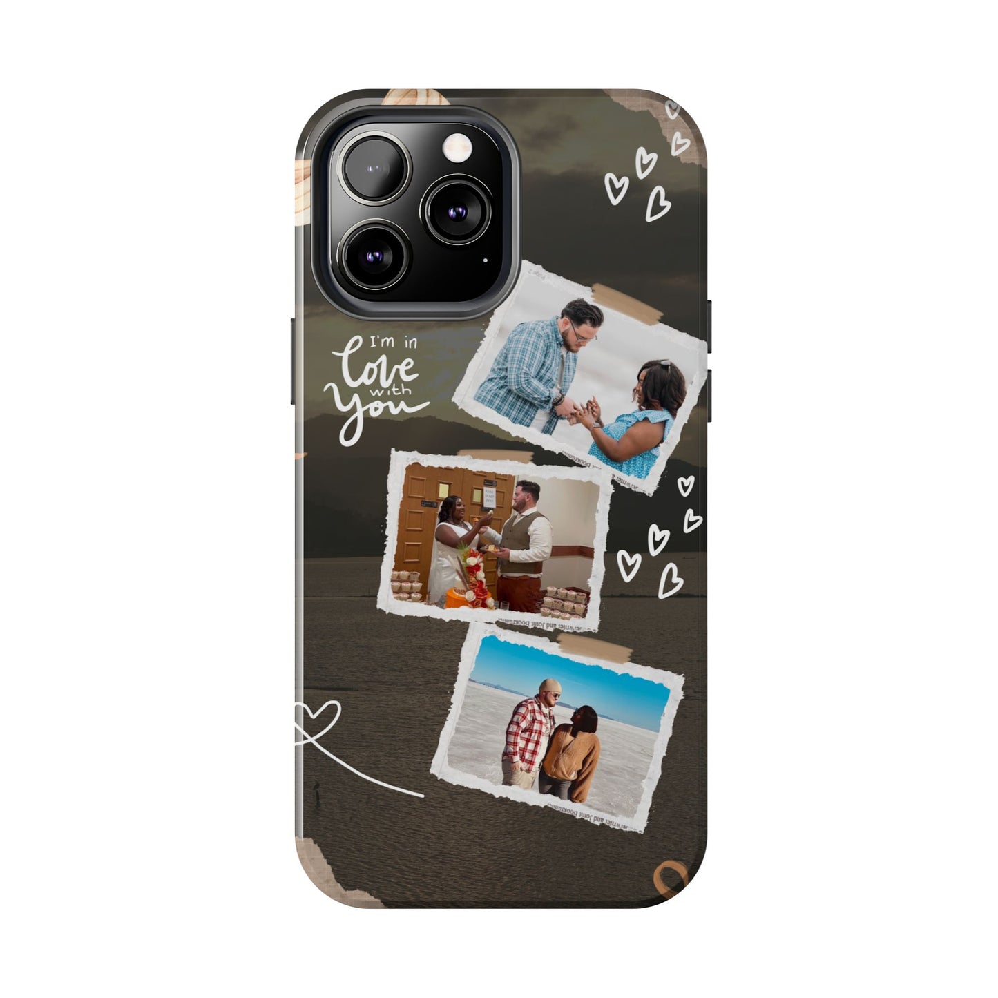 Personalized I'm in love with you Custom 3 Photo Tough Phone Case for Iphone