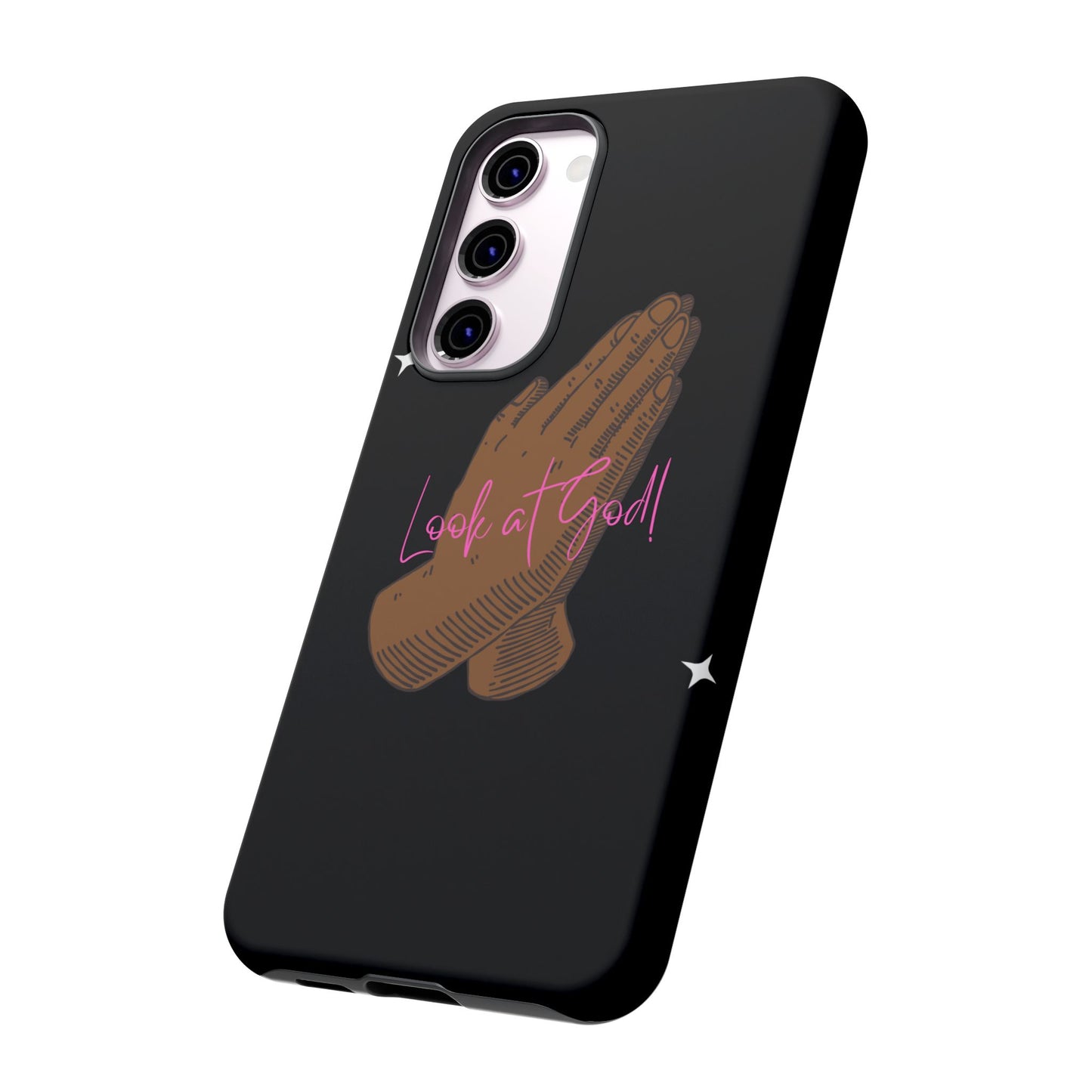 Phone Cases - 'Look at God' Praying Hands Religious Design Tough Case for Samsung