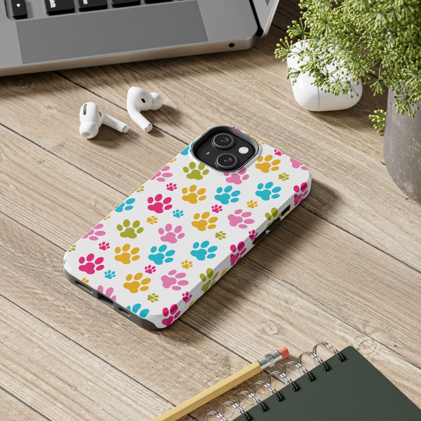 Colorful Pet Paw Print Tough Phone Case for Dog Loves for Iphone