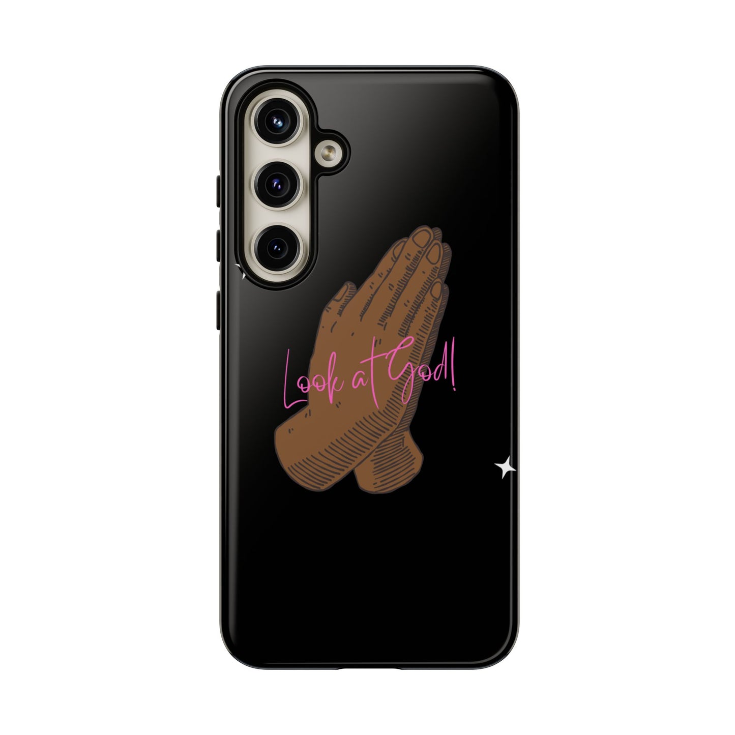 Phone Cases - 'Look at God' Praying Hands Religious Design Tough Case for Samsung