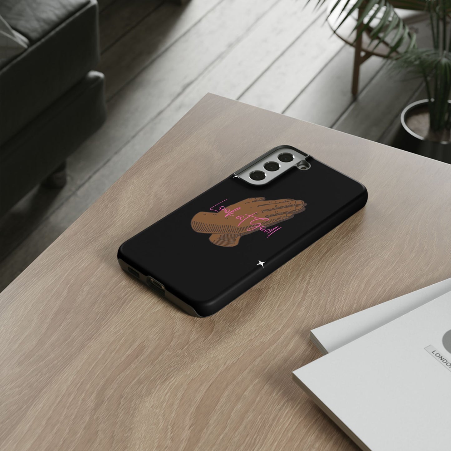 Phone Cases - 'Look at God' Praying Hands Religious Design Tough Case for Samsung