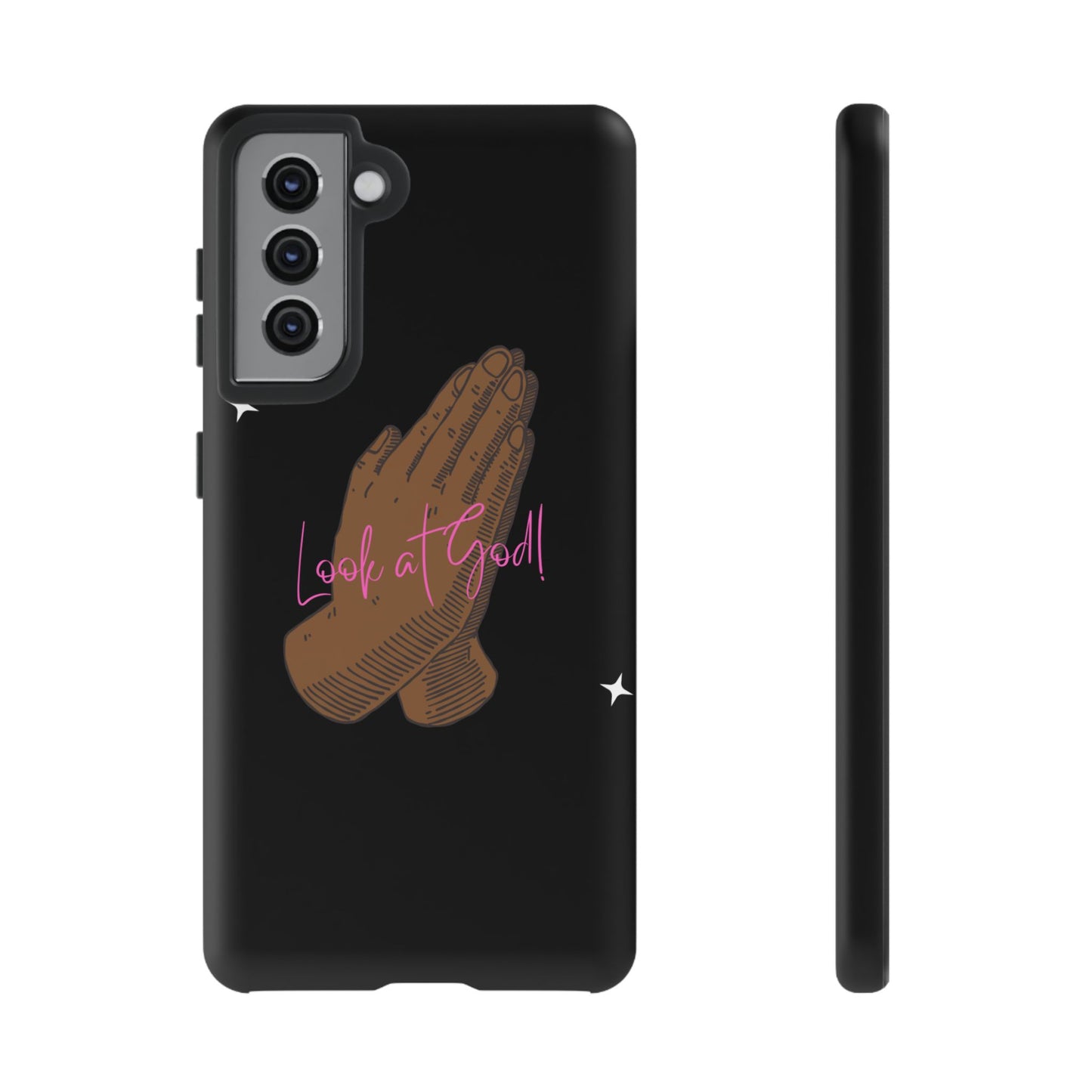 Phone Cases - 'Look at God' Praying Hands Religious Design Tough Case for Samsung