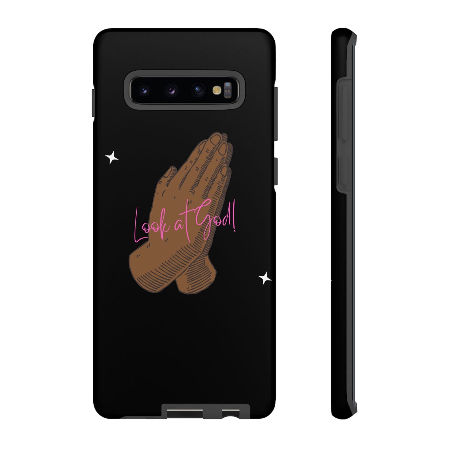 Phone Cases - 'Look at God' Praying Hands Religious Design Tough Case for Samsung
