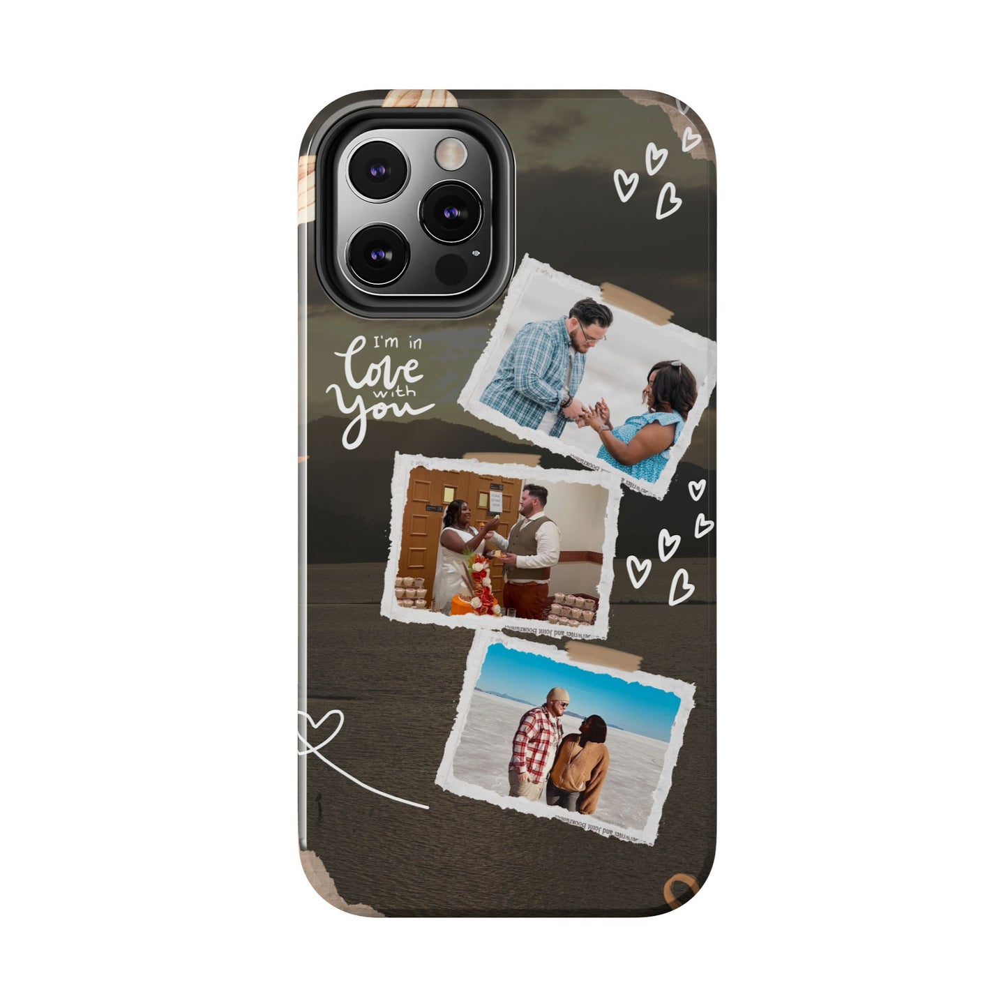 Personalized I'm in love with you Custom 3 Photo Tough Phone Case for Iphone