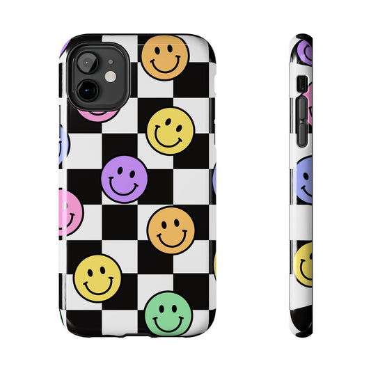 Colorful Smiley Face Phone Case, Durable Phone Cover, Fun Tech Accessories, Great for Gifts, Birthday, Holiday