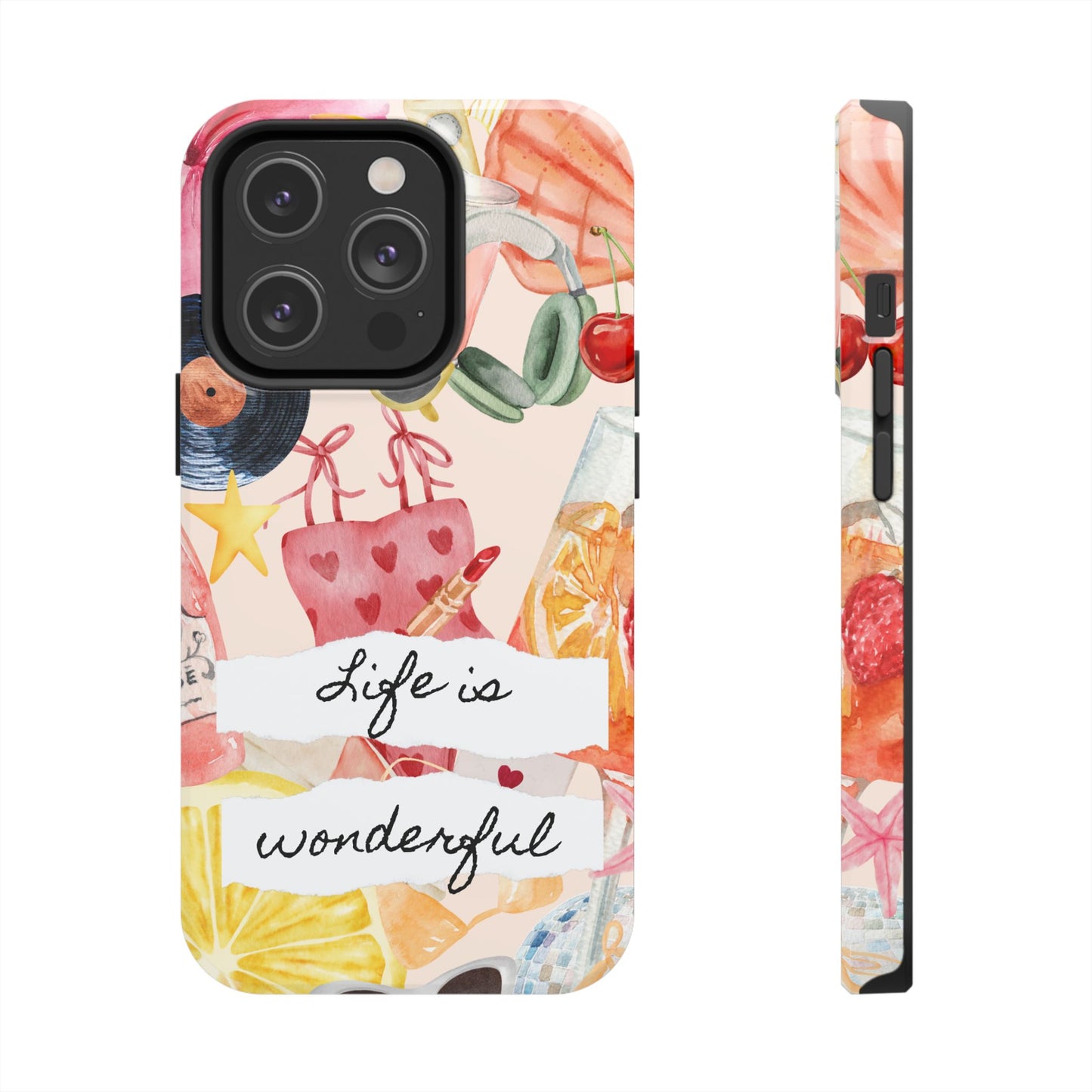Life is Wonderful, Stylish Phone Cover, Cute Phone Accessory, Gift for Her, Summer Vibe Phone Case