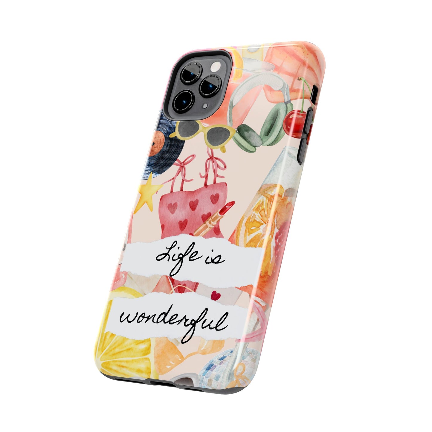 Life is Wonderful, Stylish Phone Cover, Cute Phone Accessory, Gift for Her, Summer Vibe Phone Case