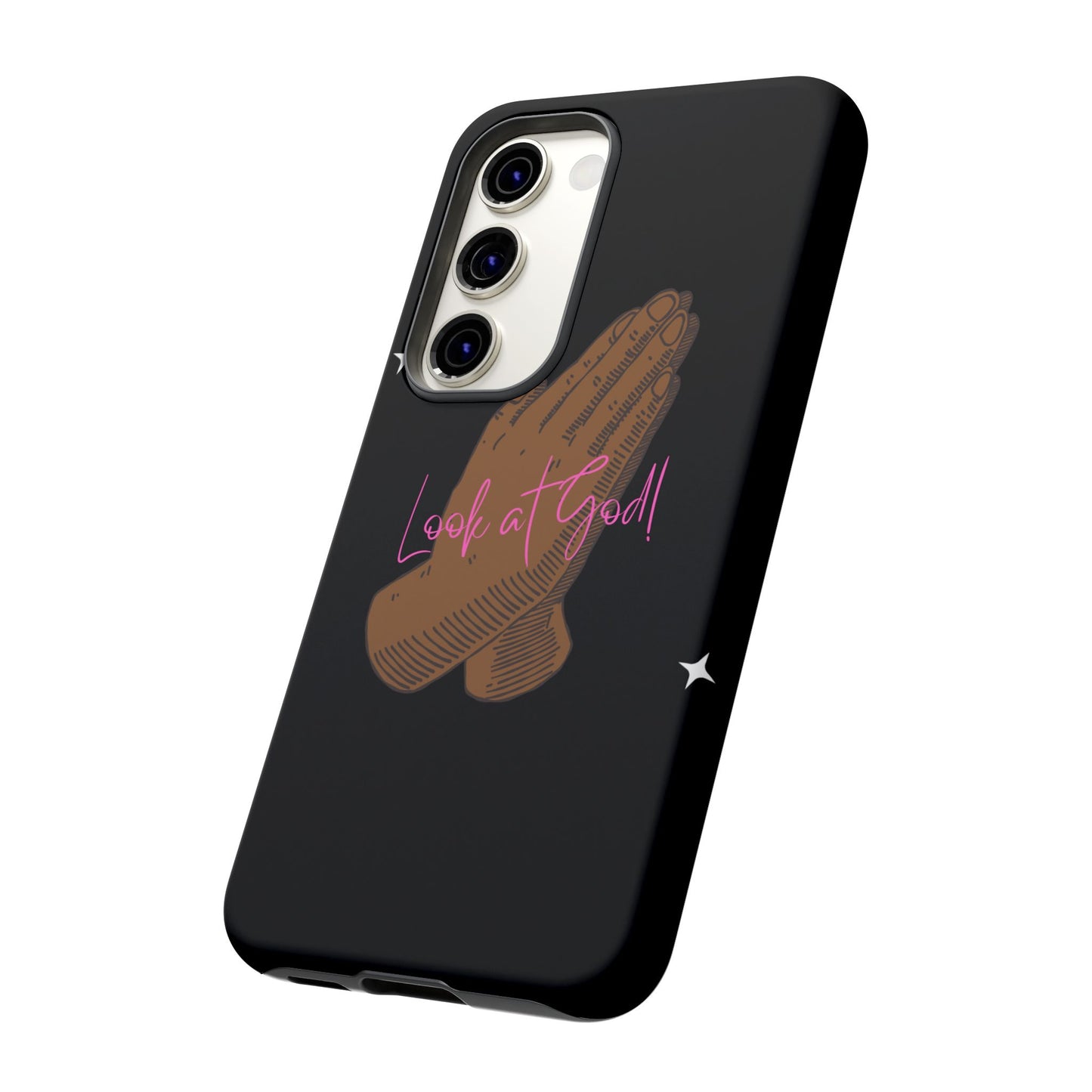 Phone Cases - 'Look at God' Praying Hands Religious Design Tough Case for Samsung