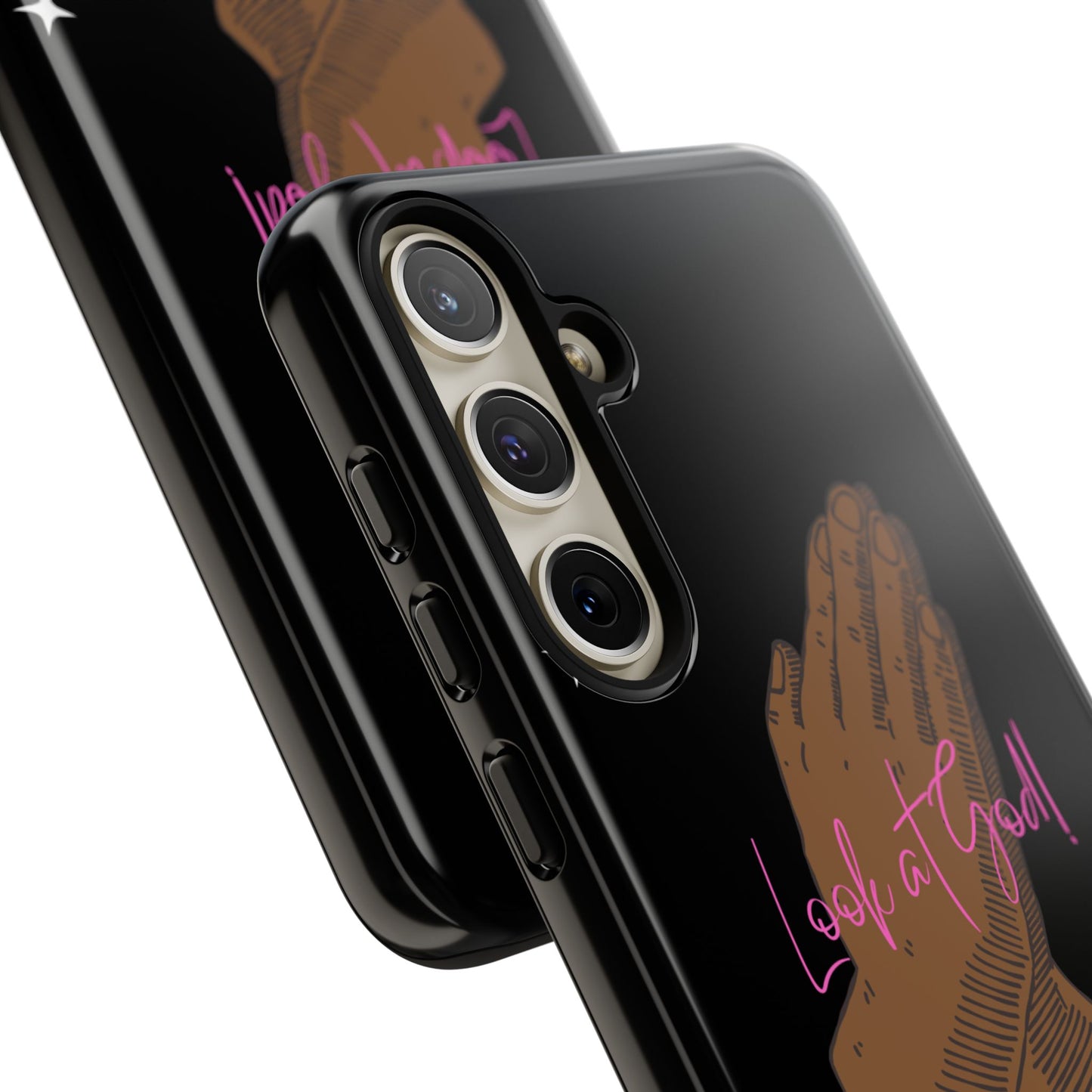 Phone Cases - 'Look at God' Praying Hands Religious Design Tough Case for Samsung