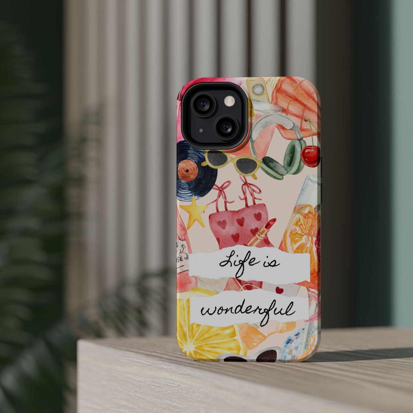 Life is Wonderful, Stylish Phone Cover, Cute Phone Accessory, Gift for Her, Summer Vibe Phone Case