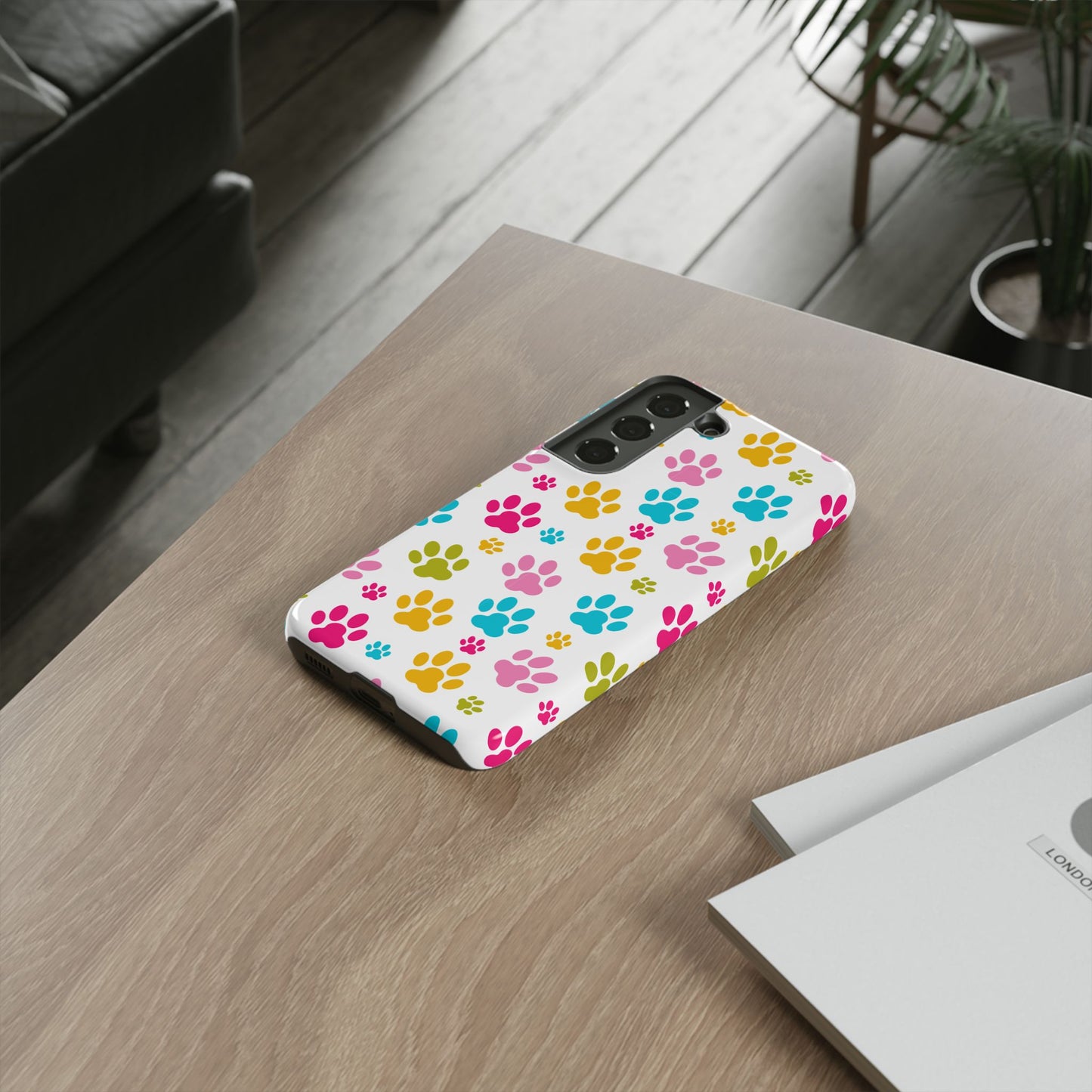 Colorful Pet Paw Print Phone Case for Dog Loves for Samsung